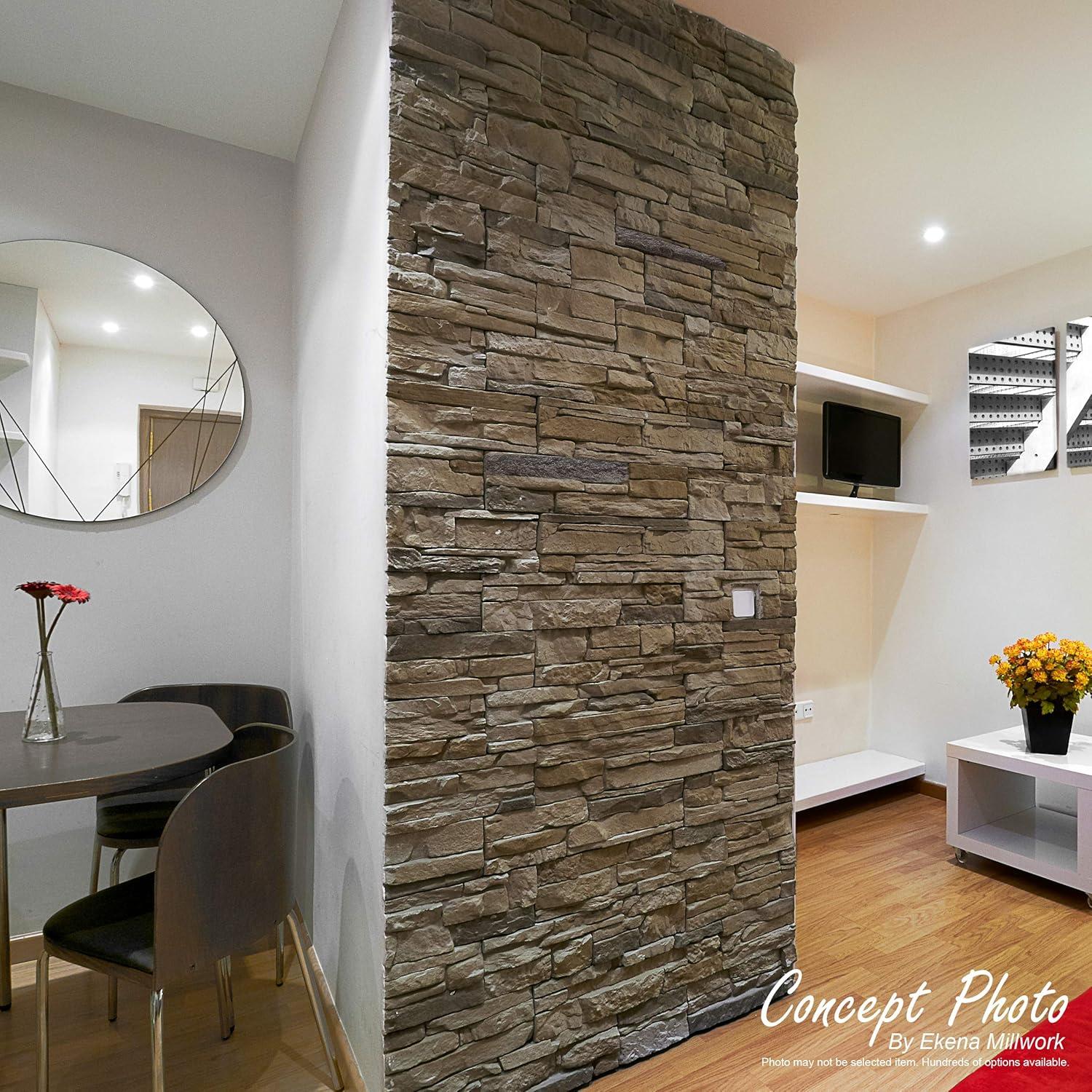 imageUniversal Inside Corner for EverStone Faux Stone Siding Panels 3quotW x 3quotD x 48quotH Iron Mill ColorSandstone