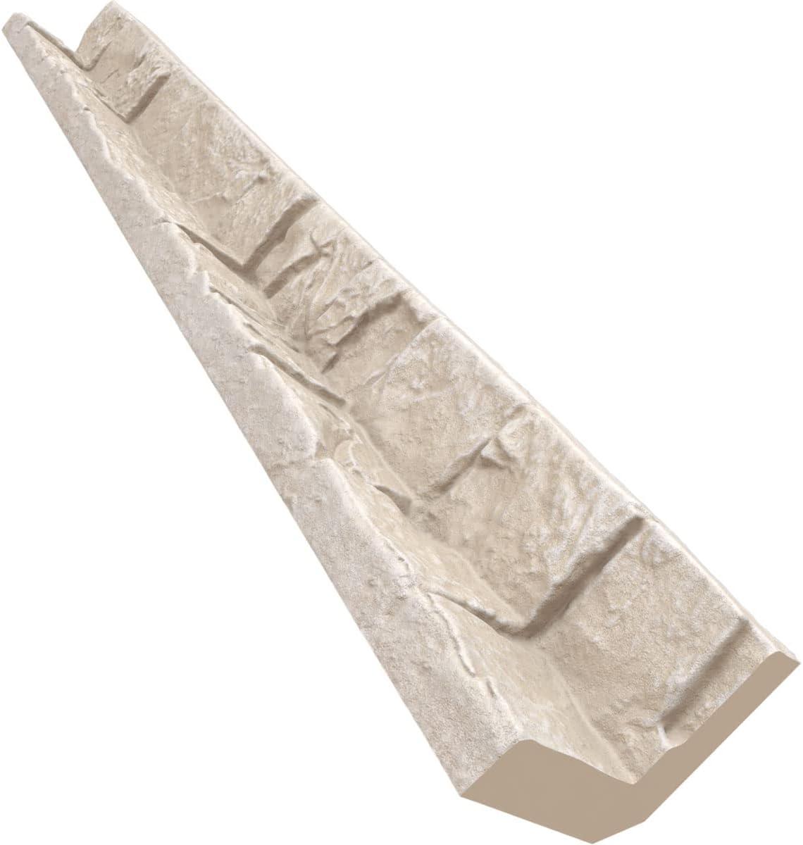 imageUniversal Inside Corner for EverStone Faux Stone Siding Panels 3quotW x 3quotD x 48quotH Iron Mill ColorSea Shell