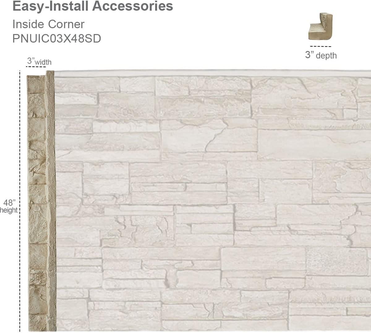 imageUniversal Inside Corner for EverStone Faux Stone Siding Panels 3quotW x 3quotD x 48quotH Iron Mill ColorSlate Gray