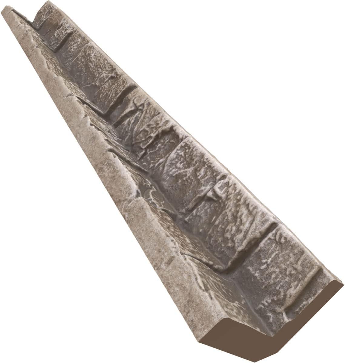 imageUniversal Inside Corner for EverStone Faux Stone Siding Panels 3quotW x 3quotD x 48quotH Iron Mill ColorSoft Ash