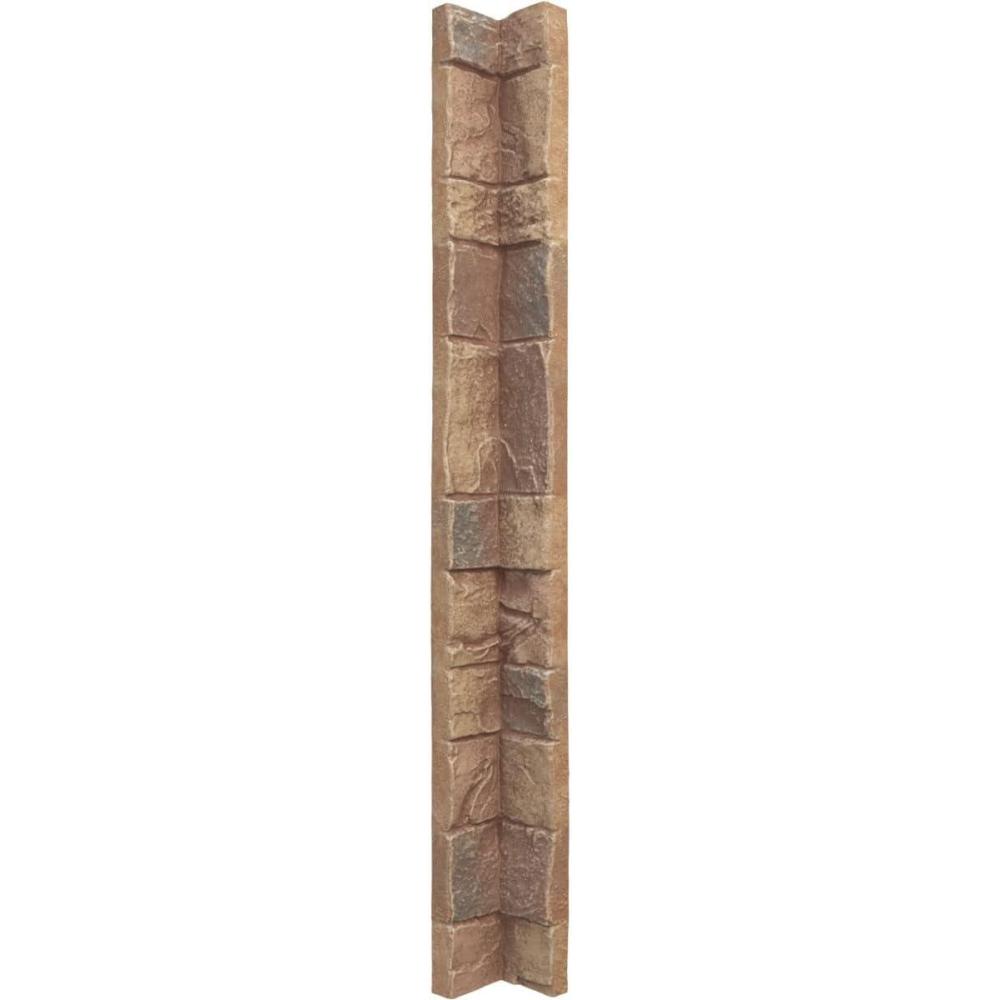 imageUniversal Inside Corner for EverStone Faux Stone Siding Panels 3quotW x 3quotD x 48quotH Iron Mill ColorFall Bank
