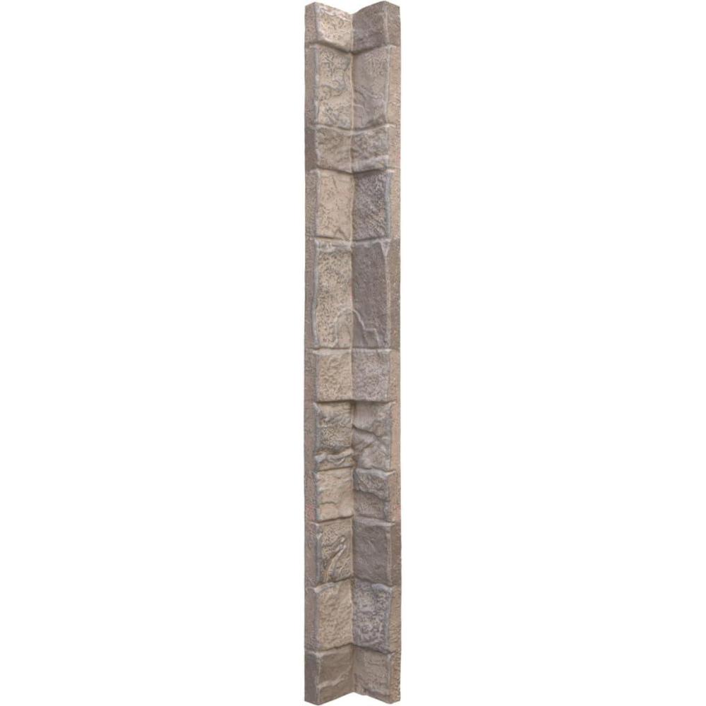 imageUniversal Inside Corner for EverStone Faux Stone Siding Panels 3quotW x 3quotD x 48quotH Iron Mill ColorPolermo