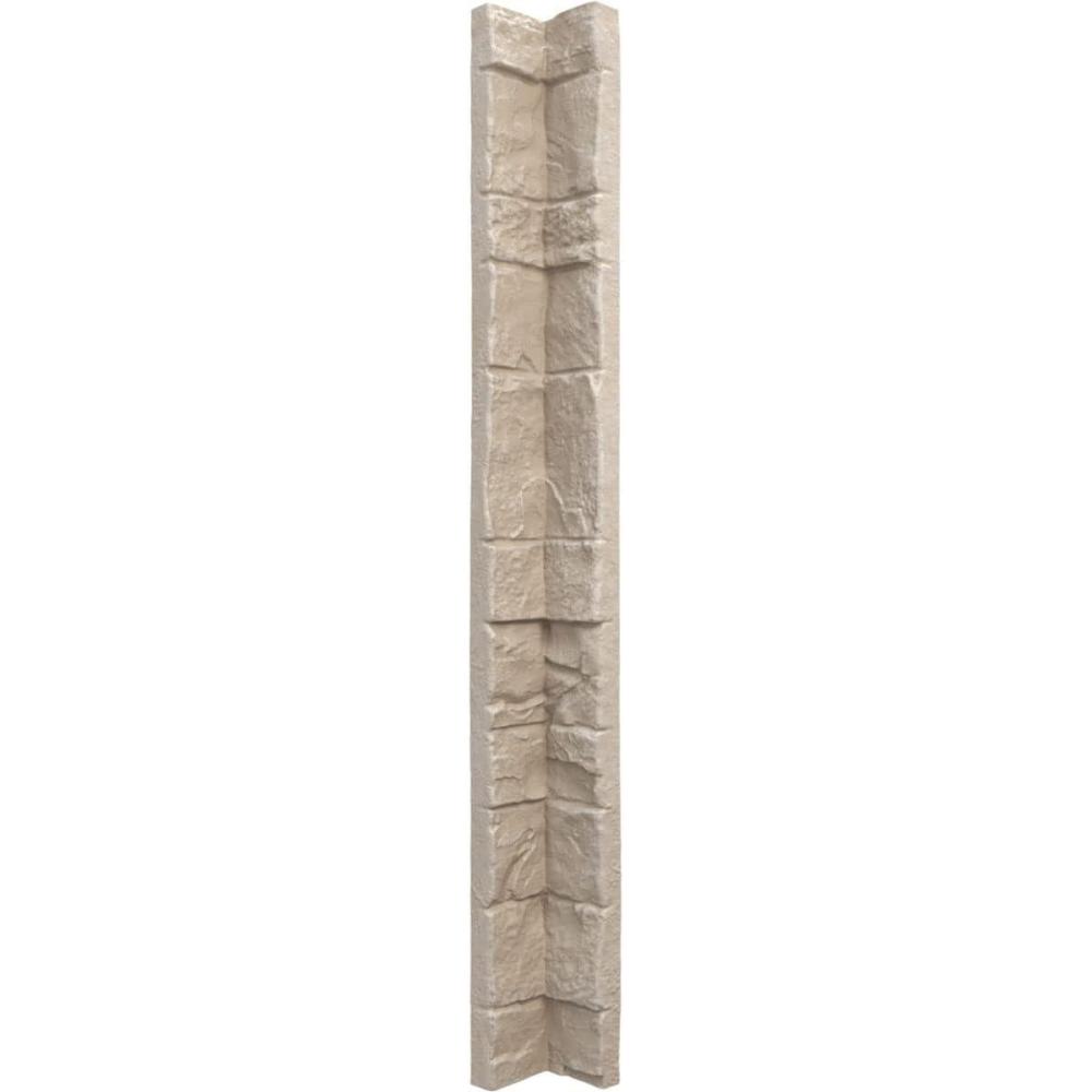 imageUniversal Inside Corner for EverStone Faux Stone Siding Panels 3quotW x 3quotD x 48quotH Iron Mill ColorSea Shell
