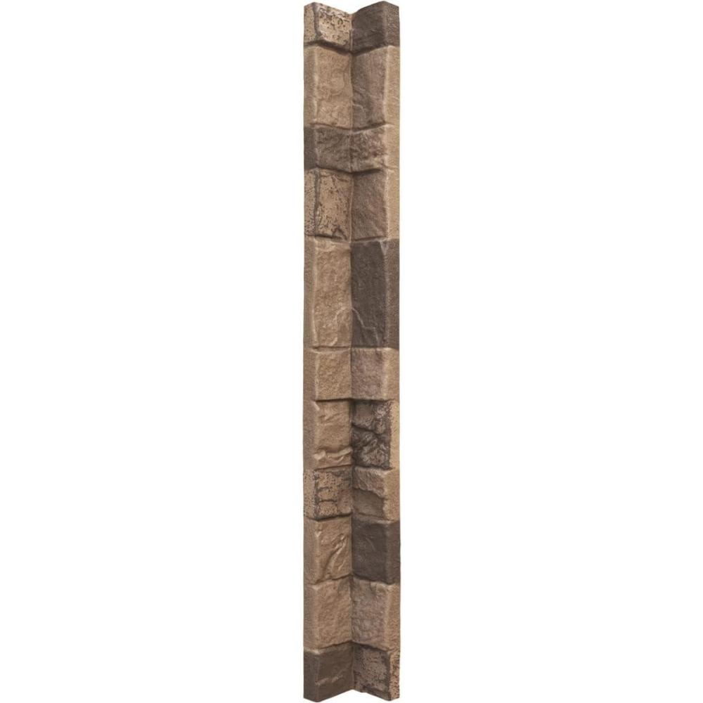 imageUniversal Inside Corner for EverStone Faux Stone Siding Panels 3quotW x 3quotD x 48quotH Iron Mill ColorSmokey Ridge
