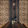 image11 78quotW x 11 78quotH x 12quotP Ancient Boat Wood Mosaic Wall Tile Natural Finish