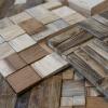image11 78quotW x 11 78quotH x 12quotP Ancient Boat Wood Mosaic Wall Tile Natural Finish