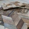 image11 78quotW x 11 78quotH x 12quotP Ancient Boat Wood Mosaic Wall Tile Natural Finish