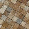 image11 78quotW x 11 78quotH x 12quotP Ancient Boat Wood Mosaic Wall Tile Natural Finish