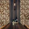 image11 78quotW x 11 78quotH x 12quotP Heritage Boat Wood Mosaic Wall Tile Natural Finish