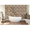 image11 78quotW x 11 78quotH x 12quotP Heritage Boat Wood Mosaic Wall Tile Natural Finish