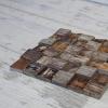 image11 78quotW x 11 78quotH x 12quotP Reclaimed Boat Wood Mosaic Wall Tile Natural Finish