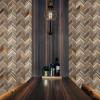 image11 78quotW x 11 78quotH x 38quotP Chevron Boat Wood Mosaic Wall Tile Natural Finish