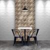 image11 78quotW x 11 78quotH x 38quotP Chevron Boat Wood Mosaic Wall Tile Natural Finish