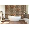 image23 34quotW x 11 78quotH x 34quotP Shipboard Boat Wood Mosaic Wall Tile Natural Finish