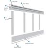 imageEkena Millwork  WPKP0404X96BBDS Deluxe Wainscot Systems RailPak 8 Length 3 12quot Top Rail ampamp 3 12quot Bottom Rail White3 12 Top Rail  3 12 Bottom Rail