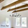 imageEkena Millwork BMHH3C0080X080X096ZM 3Sided U Hand Hewn Endurathane Faux Wood Ceiling Beam 8quotW x 8quotH x 8L Premium Mahogany