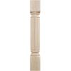 imageEkena Millwork COL05X05X35RARW Raymond Reeded Cabinet Column Top Block 6quot Bottom Block 7quot 5quotW x 5quotD x 35 12quotH RubberwoodRubberwood