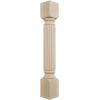imageEkena Millwork COL05X05X35RARW Raymond Reeded Cabinet Column Top Block 6quot Bottom Block 7quot 5quotW x 5quotD x 35 12quotH RubberwoodRubberwood