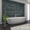 imageUniversal Inside Corner for EverStone Faux Stone Siding Panels 3quotW x 3quotD x 48quotH Iron Mill ColorSlate Gray