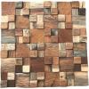 image11 78quotW x 11 78quotH x 12quotP Belmont Boat Wood Mosaic Wall Tile Natural Finish
