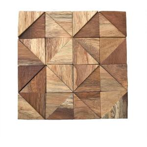 image11 78quotW x 11 78quotH x 12quotP Authentic Boat Wood Mosaic Wall Tile Natural Finish