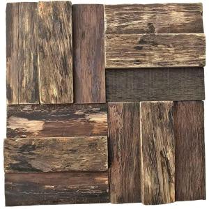 image11 78quotW x 11 78quotH x 34quotP Boca Boat Wood Mosaic Wall Tile Natural Finish