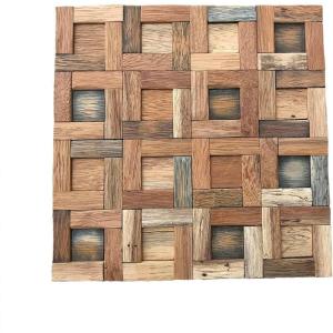 image11 78quotW x 11 78quotH x 34quotP Freeport Boat Wood Mosaic Wall Tile Natural Finish