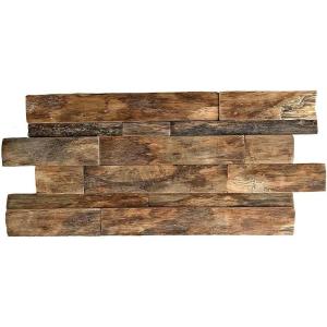image23 34quotW x 11 78quotH x 34quotP Shipboard Boat Wood Mosaic Wall Tile Natural Finish