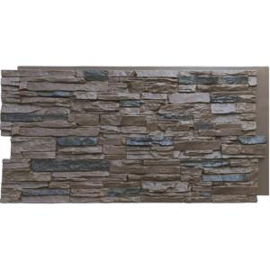 imageEkena Millwork 45 34quotW x 24 12quotH x 1 14quotD Canyon Ridge Stacked Stone StoneWall Faux Stone Siding Panel Smokey RidgeCanyon Brown