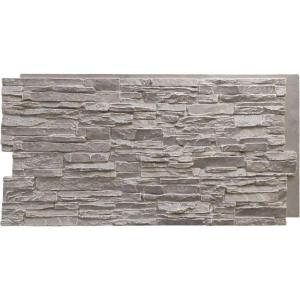 imageEkena Millwork 45 34quotW x 24 12quotH x 1 14quotD Canyon Ridge Stacked Stone StoneWall Faux Stone Siding Panel Smokey RidgeGrey Granite