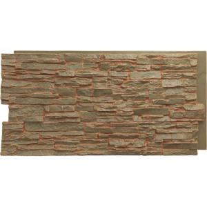 imageEkena Millwork 45 34quotW x 24 12quotH x 1 14quotD Canyon Ridge Stacked Stone StoneWall Faux Stone Siding Panel Smokey RidgeIron Mill