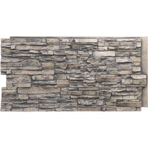 imageEkena Millwork 45 34quotW x 24 12quotH x 1 14quotD Canyon Ridge Stacked Stone StoneWall Faux Stone Siding Panel Smokey RidgeLinen Graphite