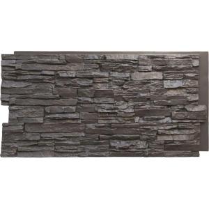 imageEkena Millwork 45 34quotW x 24 12quotH x 1 14quotD Canyon Ridge Stacked Stone StoneWall Faux Stone Siding Panel Smokey RidgeSlate Gray