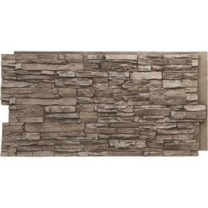 imageEkena Millwork 45 34quotW x 24 12quotH x 1 14quotD Canyon Ridge Stacked Stone StoneWall Faux Stone Siding Panel Smokey RidgeSoft Ash