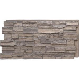 imageEkena Millwork 48 58quotW x 24 34quotH x 1 14quotD Cascade Stacked Stone StoneWall Faux Stone Siding Panel Smokey RidgeBoardwalk Bay