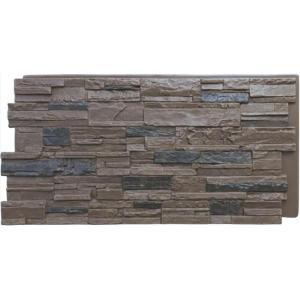 imageEkena Millwork 48 58quotW x 24 34quotH x 1 14quotD Cascade Stacked Stone StoneWall Faux Stone Siding Panel Smokey RidgeCanyon Brown
