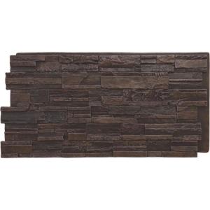 imageEkena Millwork 48 58quotW x 24 34quotH x 1 14quotD Cascade Stacked Stone StoneWall Faux Stone Siding Panel Smokey RidgeDark Tobacco