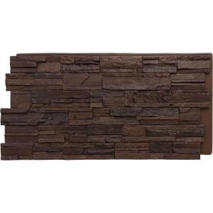 imageEkena Millwork 48 58quotW x 24 34quotH x 1 14quotD Cascade Stacked Stone StoneWall Faux Stone Siding Panel Smokey RidgeDeep Creek