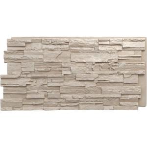imageEkena Millwork 48 58quotW x 24 34quotH x 1 14quotD Cascade Stacked Stone StoneWall Faux Stone Siding Panel Smokey RidgeSea Shell