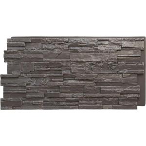 imageEkena Millwork 48 58quotW x 24 34quotH x 1 14quotD Cascade Stacked Stone StoneWall Faux Stone Siding Panel Smokey RidgeSlate Gray