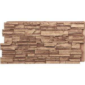 imageEkena Millwork 48 58quotW x 24 34quotH x 1 14quotD Cascade Stacked Stone StoneWall Faux Stone Siding Panel Smokey RidgeWheat Field