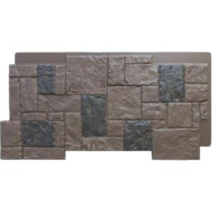 imageEkena Millwork 49quotW x 24 12quotH x 1 14quotD Castle Rock Stacked Stone StoneWall Faux Stone Siding Panel Canyon BrownCanyon Brown
