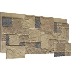 imageEkena Millwork 49quotW x 24 12quotH x 1 14quotD Castle Rock Stacked Stone StoneWall Faux Stone Siding Panel Canyon BrownColfax
