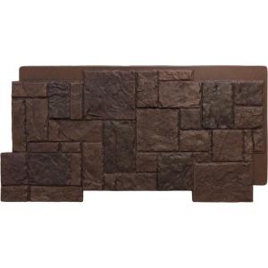 imageEkena Millwork 49quotW x 24 12quotH x 1 14quotD Castle Rock Stacked Stone StoneWall Faux Stone Siding Panel Canyon BrownDeep Creek