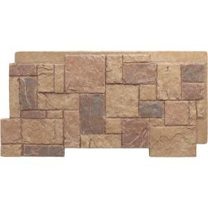 imageEkena Millwork 49quotW x 24 12quotH x 1 14quotD Castle Rock Stacked Stone StoneWall Faux Stone Siding Panel Canyon BrownFall Bank