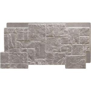 imageEkena Millwork 49quotW x 24 12quotH x 1 14quotD Castle Rock Stacked Stone StoneWall Faux Stone Siding Panel Canyon BrownGrey Granite