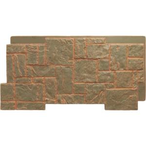 imageEkena Millwork 49quotW x 24 12quotH x 1 14quotD Castle Rock Stacked Stone StoneWall Faux Stone Siding Panel Canyon BrownIron Mill