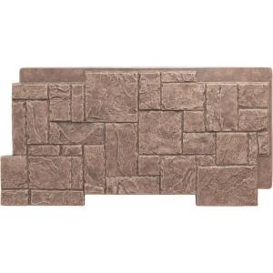 imageEkena Millwork 49quotW x 24 12quotH x 1 14quotD Castle Rock Stacked Stone StoneWall Faux Stone Siding Panel Canyon BrownNorth Hill
