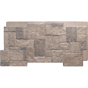 imageEkena Millwork 49quotW x 24 12quotH x 1 14quotD Castle Rock Stacked Stone StoneWall Faux Stone Siding Panel Canyon BrownPolermo