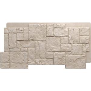 imageEkena Millwork 49quotW x 24 12quotH x 1 14quotD Castle Rock Stacked Stone StoneWall Faux Stone Siding Panel Canyon BrownSea Shell